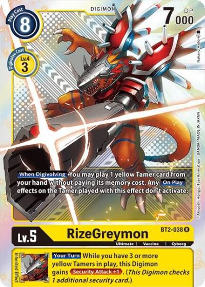 RizeGreymon Premium Pack Set 01 BT2-038 R Release Special Booster 1.5 Digimon card