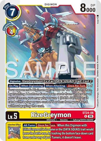 RizeGreymon ST24-06 R Starter Deck 24: Data Squad Digimon card