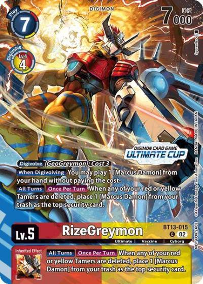 RizeGreymon Ultimate Cup 2024 BT13-015 C Versus Royal Knights Digimon card