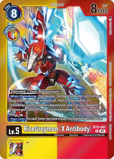 RizeGreymon X Antibody Event Pack 5 BT9-041 R X Record Digimon card