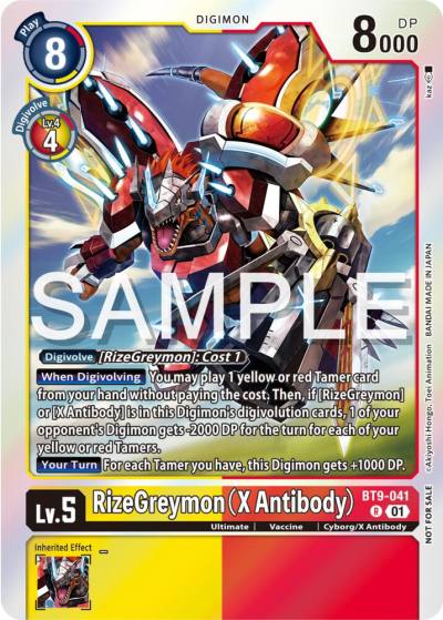 RizeGreymon X Antibody Event Pack 6 BT9-041 R X Record Digimon card