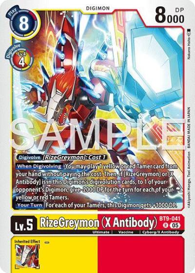 RizeGreymon X Antibody Reprint BT9-041 R Advanced Booster Digimon Generation Digimon card