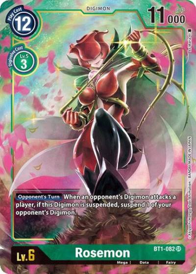 Rosemon Alternate Art BT1-082 SR Release Special Booster 1.0 Digimon card