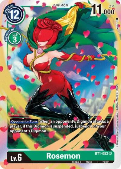 Rosemon BT1-082 SR Release Special Booster 1.0 Digimon card