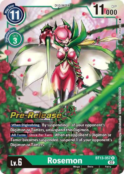 Rosemon BT13-057 R Versus Royal Knights Pre-Release Cards Digimon card