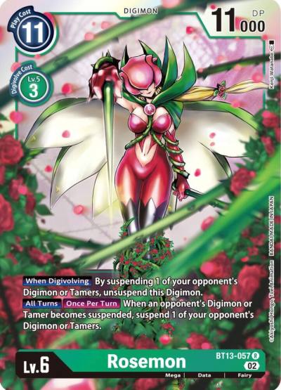 Rosemon BT13-057 R Versus Royal Knights Digimon card