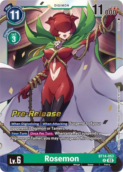 Rosemon BT14-053 R Blast Ace Pre-Release Cards Digimon card