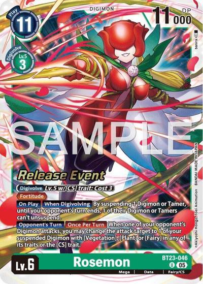 Rosemon BT23-046 U Hackers' Slumber Release Event Cards Digimon card