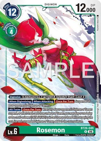 Rosemon BT26-049 R Timeless Bonds Digimon card