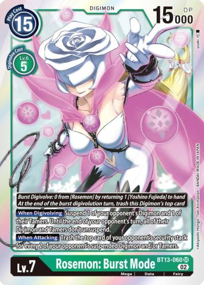 Rosemon Burst Mode BT13-060 SR Versus Royal Knights Digimon card
