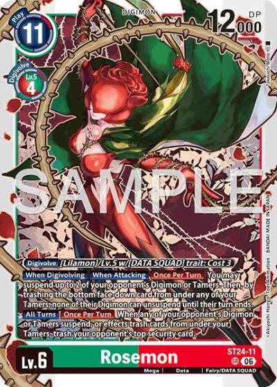 Rosemon ST24-11 SR Starter Deck 24: Data Squad Digimon card