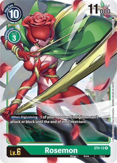 Rosemon ST4-12 R Starter Deck 04: Giga Green Digimon card