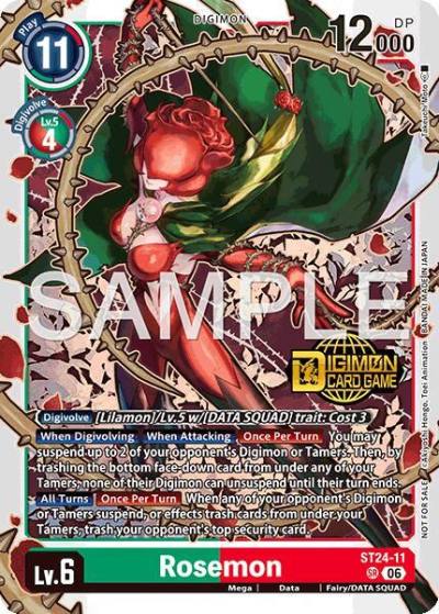 Rosemon Welcome Tamers Pack Vol2 ST24-11 SR Starter Deck 24: Data Squad Release Event Cards Digimon card