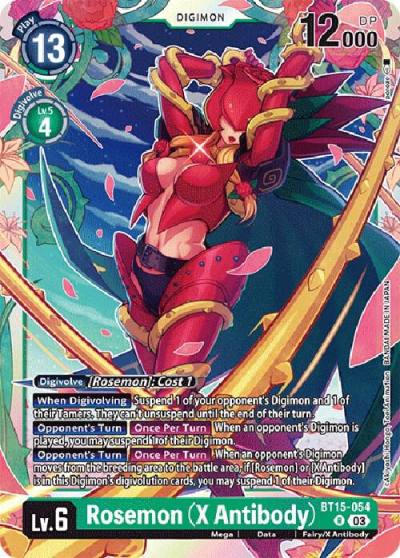 Rosemon X Antibody BT15-054 R Exceed Apocalypse Digimon card
