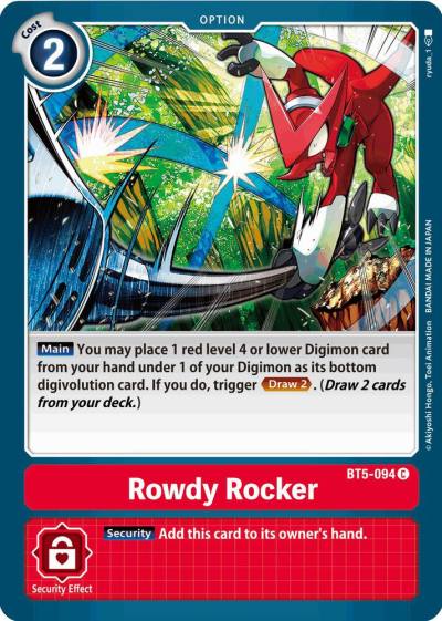Rowdy Rocker BT5-094 C Battle of Omni Digimon card