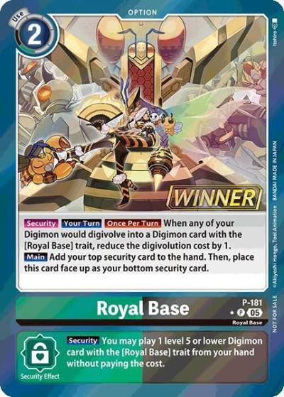 Royal Base Store Tournament 2025 Vol2 Winner Pack P-181 P Digimon Promotion Cards Digimon card