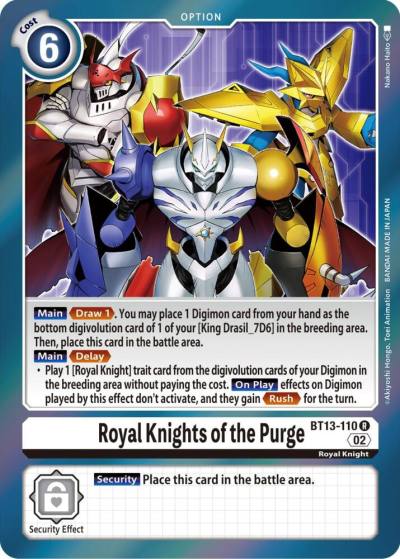 Royal Knights of the Purge BT13-110 R Versus Royal Knights Digimon card