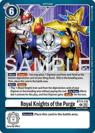 Royal Knights of the Purge Reprint BT13-110 R Advanced Booster Digimon Generation Digimon card