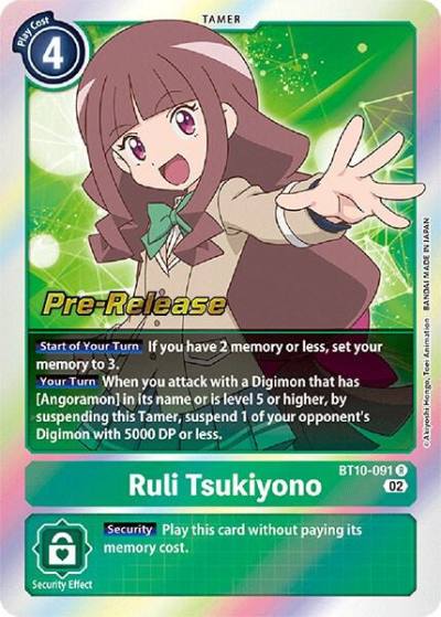 Ruli Tsukiyono BT10-091 R Xros Encounter Pre-Release Cards Digimon card