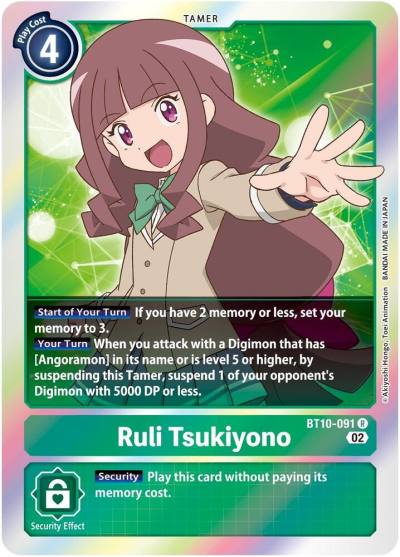 Ruli Tsukiyono BT10-091 R Xros Encounter Digimon card