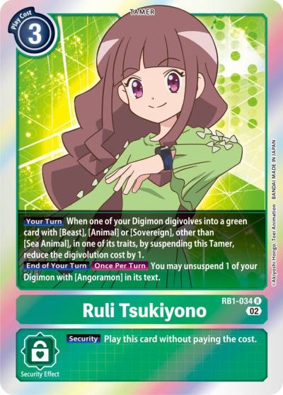 Ruli Tsukiyono RB1-034 R Resurgence Booster Digimon card