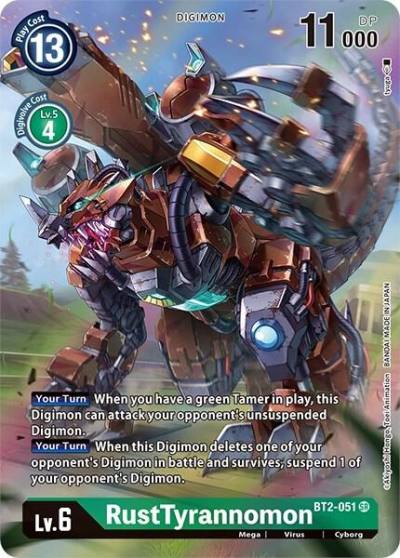 RustTyrannomon Alternate Art BT2-051 SR Dimensional Phase Digimon card
