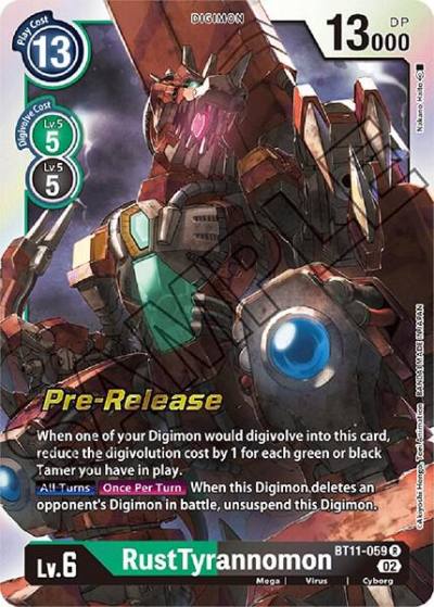 RustTyrannomon BT11-059 R Dimensional Phase Pre-Release Cards Digimon card