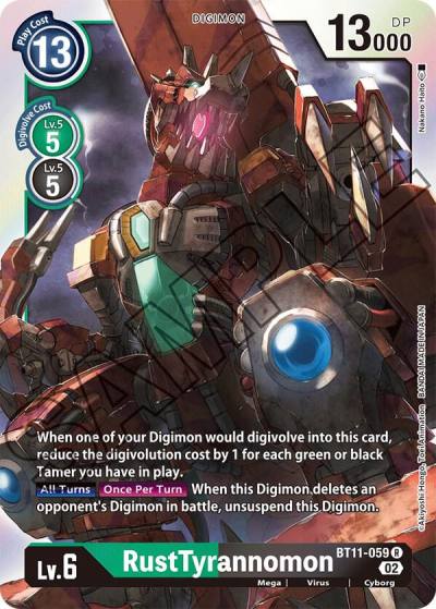 RustTyrannomon BT11-059 R Dimensional Phase Digimon card