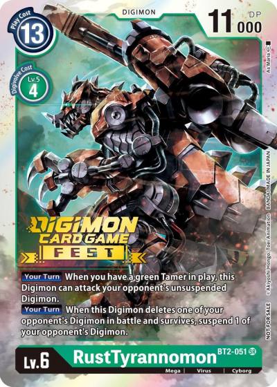 RustTyrannomon Digimon Card Game Fest 2022 BT2-051 SR Release Special Booster 1.0 Digimon card