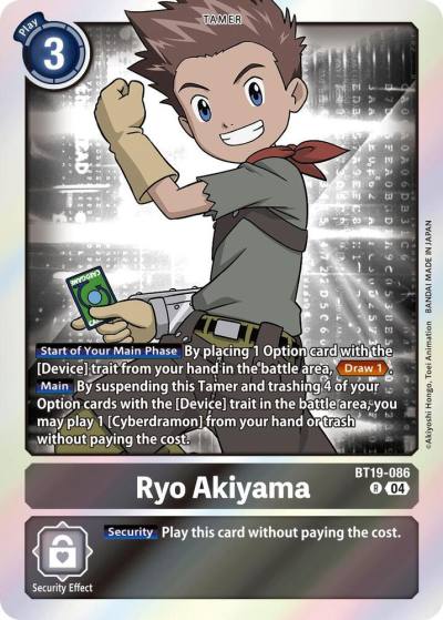Ryo Akiyama BT19-086 R Release Special Booster 2.5 Digimon card