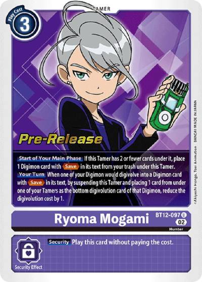 Ryoma Mogami BT12-097 U Across Time Pre-Release Cards Digimon card