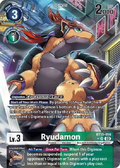 Ryudamon Alternate Art BT15-056 SR Exceed Apocalypse Digimon card