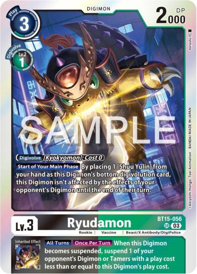 Ryudamon BT15-056 SR Exceed Apocalypse Digimon card