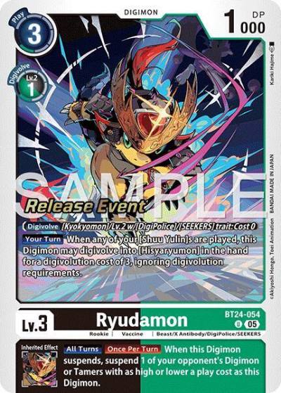 Ryudamon BT24-054 U Time Stranger Release Event Cards Digimon card