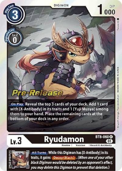 Ryudamon BT8-060 R New Awakening Pre-Release Cards Digimon card
