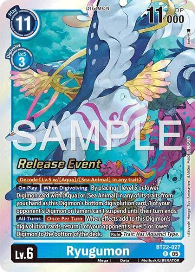 Ryugumon BT22-027 R Cyber Eden Release Event Cards Digimon card