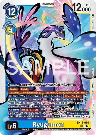 Ryugumon EX12-036 SR Digital World Shambala Digimon card