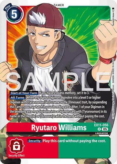 Ryutaro Williams EX11-056 R Dawn of Liberator Digimon card