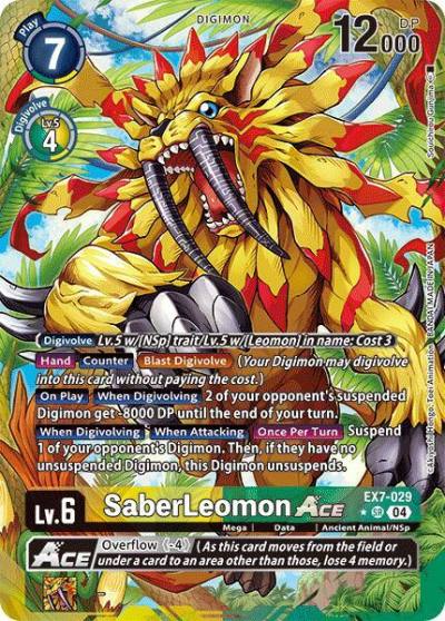 SaberLeomon ACE Alternate Art EX7-029 SR Digimon LIBERATOR Digimon card