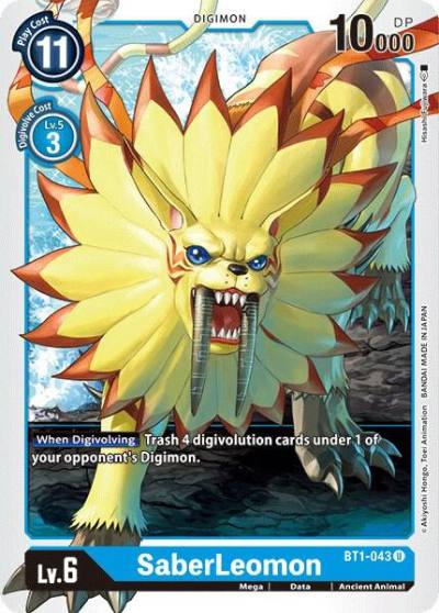 SaberLeomon BT1-043 U Release Special Booster 1.0 Digimon card