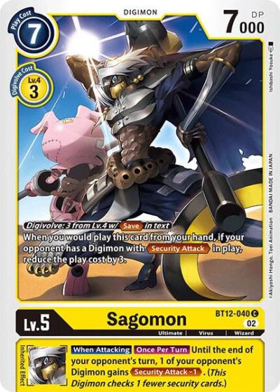 Sagomon BT12-040 C Across Time Digimon card