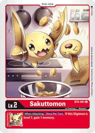 Sakuttomon BT4-001 U Great Legend Digimon card