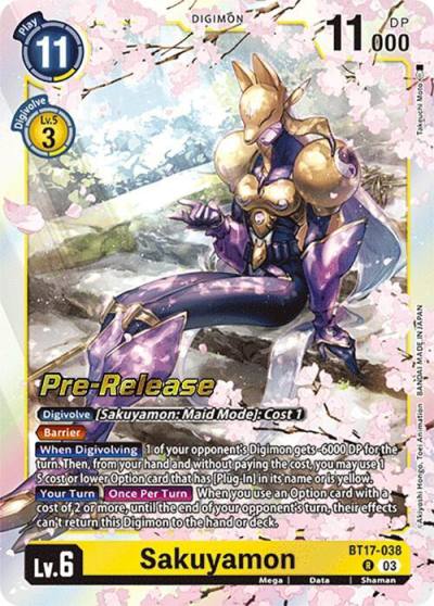 Sakuyamon BT17-038 R Secret Crisis Pre-Release Cards Digimon card