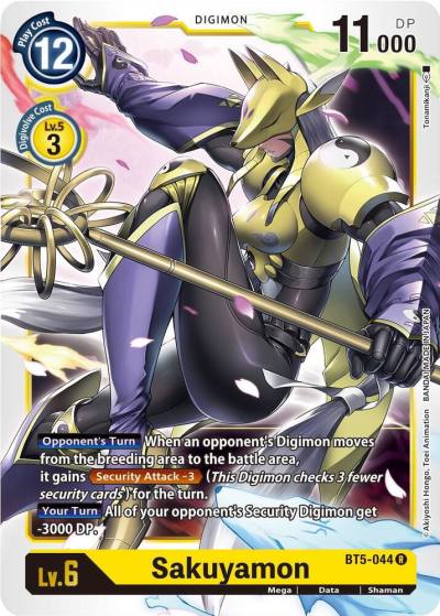 Sakuyamon BT5-044 R Battle of Omni Digimon card
