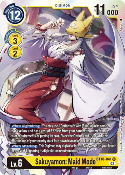 Sakuyamon Maid Mode BT10-041 SR Xros Encounter Digimon card