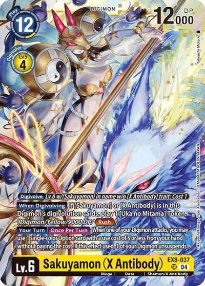 Sakuyamon X Antibody EX8-037 SR Chain of Liberation Digimon card