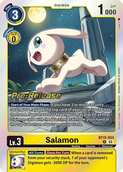 Salamon BT15-034 R Exceed Apocalypse Pre-Release Cards Digimon card