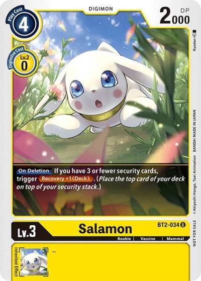 Salamon Official Tournament Pack Vol3 BT2-034 U Release Special Booster 1.0 Digimon card