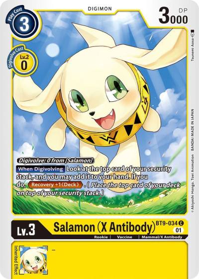 Salamon X Antibody BT9-034 C X Record Digimon card