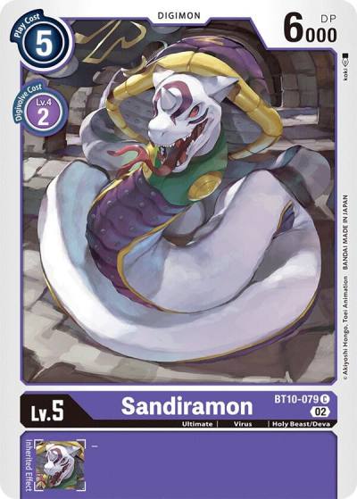 Sandiramon BT10-079 C Xros Encounter Digimon card